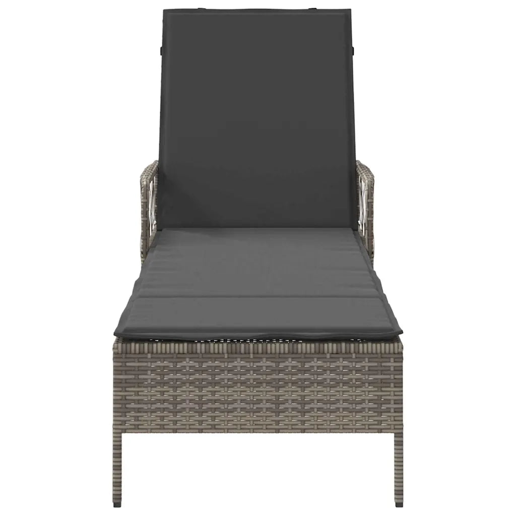 Lettino da sole Grigio e Grigio Scuro 200 x 55 x 92 cm 365427