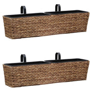 Set di 2 fioriere in giacinto d'acqua 39 cm marrone 02_0000881