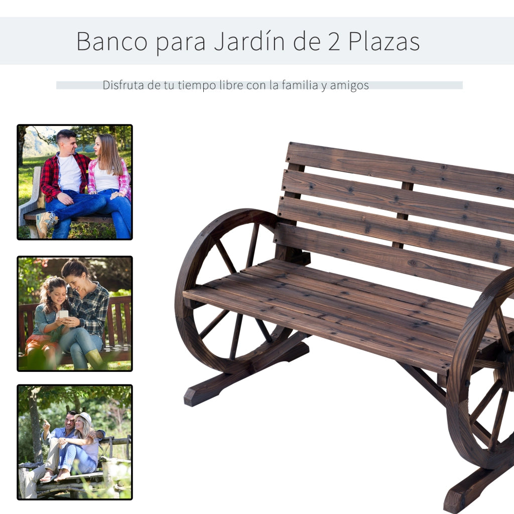 Panchina Giardino in Legno ¨C zephmum ¨C Carbonizzato 105.5x56x79 cm