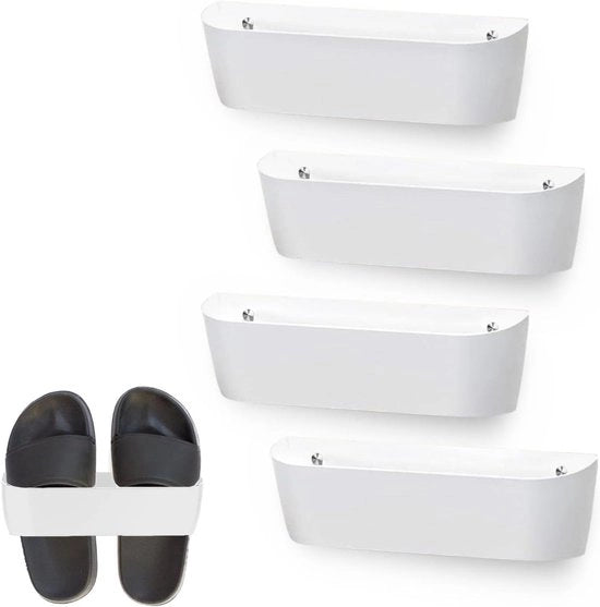 Scaffalatura per scarpe da appendere alla parete - contenitore per scarpe spaziale - rete per scarpe da campeggio - organizzatore per scarpe da appendere con 4 sostegni