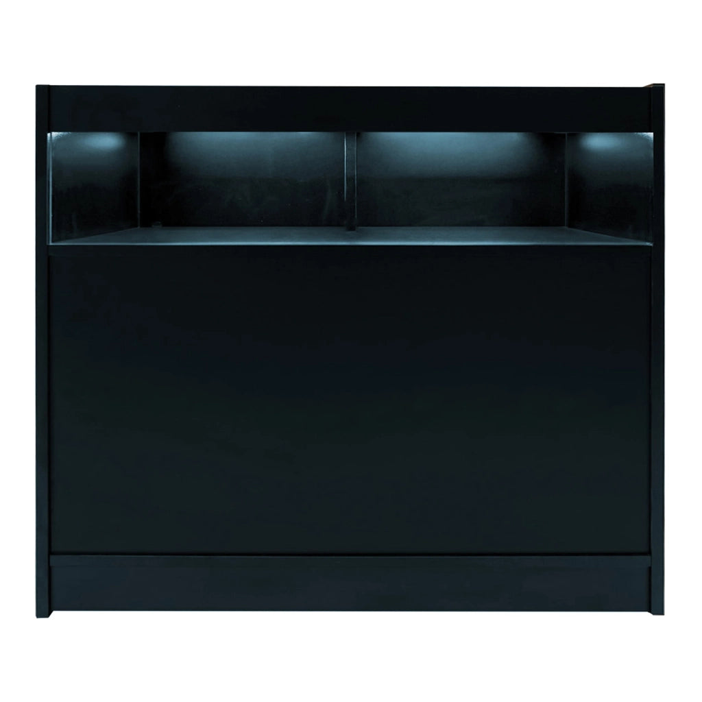 Set Banconi Negozio Iris LED B1200 CM60 Nero con Vetrina e Serratura