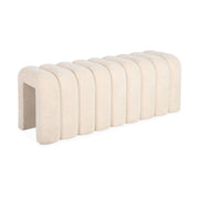 Panca, fine letto contemporaneo tessuto, beige