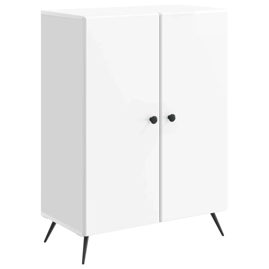 Credenza Bianco Lucido 66 x 34,5 x 90 cm Legno ingegnerizzato