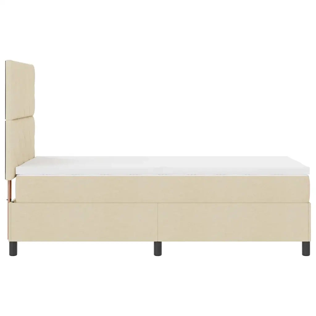 Letto a molle con materasso Crema 90 x 190 cm Tessuto 3342912