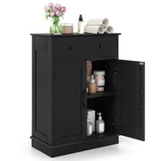 Buffet moderno con cassetto e ripiano regolabile da caff¨¨ per cucina-Armadio da pavimento per bagno con ante Nero