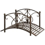 Ponticello da Giardino Vintage con Elementi Floreali, in Metallo, 99x68x53cm, Nero
