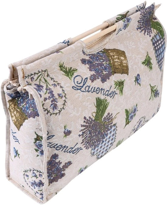 Borsa per il trasporto di attrezzi da sarto - Maniglia in legno - Dimensioni 16,5x11,8x4,3 pollici - Adatto per lana e tessuti da sarto - Utile per le attività creative