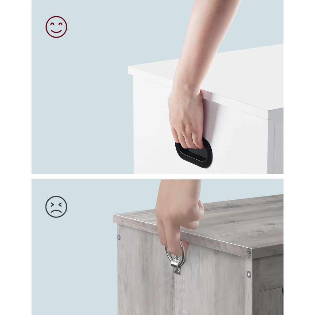 Panca Contenitore Oslo in Legno Bianco con Maniglie