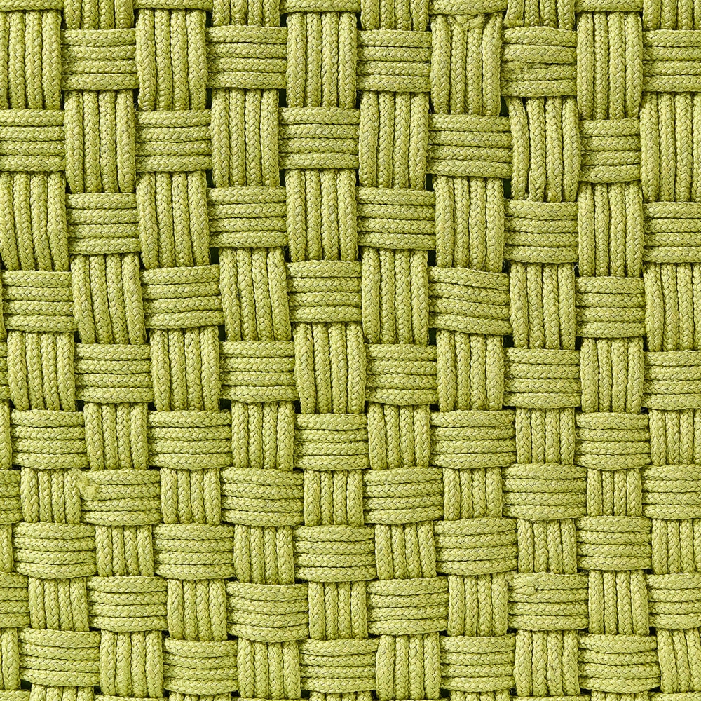 Pouf da giardino verde in materiale sintetico 50 x 50 cm Pouf da esterno intrecciato a mano in stile boho