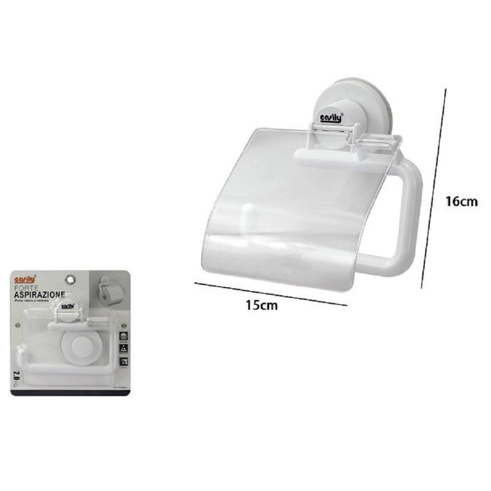 Trade Shop - Porta Rotolo Carta Igienica Supporto Portarotolo A Ventosa Accessori Bagno 79159 -