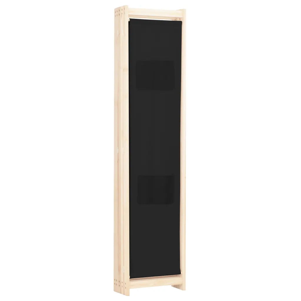 Divisorio a 5 Pannelli Nero 200x170x4 cm in Tessuto cod mxl 67360