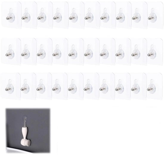 30 ades forti ades a viti, 5,5 cm x 5,5 cm ades a viti, chiodi a viti, chiodi a viti trasparenti, chiodi a viti non pungenti, adesivi per articoli da cucina, specchi, immagini, poster, foto, oggetti decorativi e dipinti