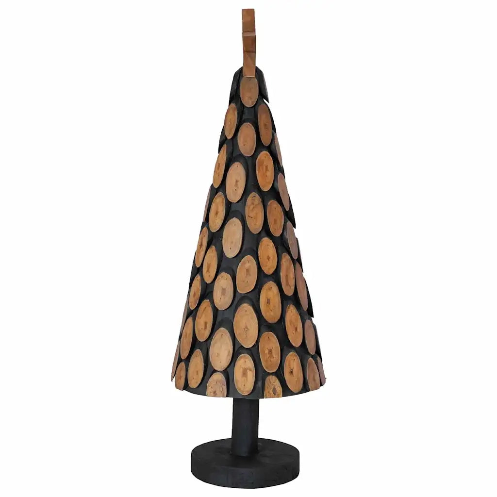 Albero di Natale-Albero Natalizio-Decorazioni natalizie Marrone 90 cm Legno massello di teak 728034
