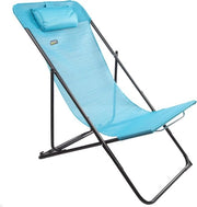 Sedia e Ombrellone Pieghevole Blu chiaro - Mobili da Giardino Terrazza - 3 Livelli - Capacità di Carico Massimo 100 kg - Dimensioni 53 x 78 x 87,5 cm