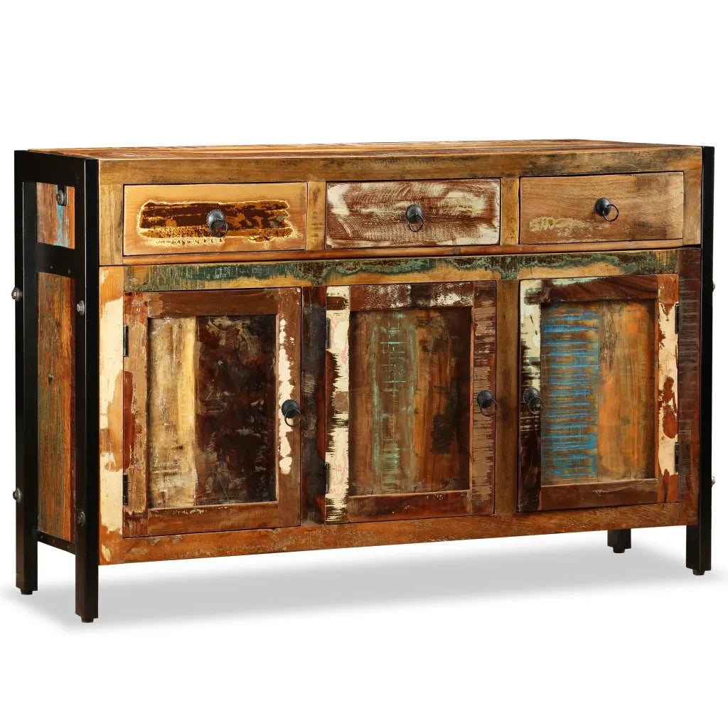 Credenza in Legno Massello di Recupero 120x35x76 cm 243984