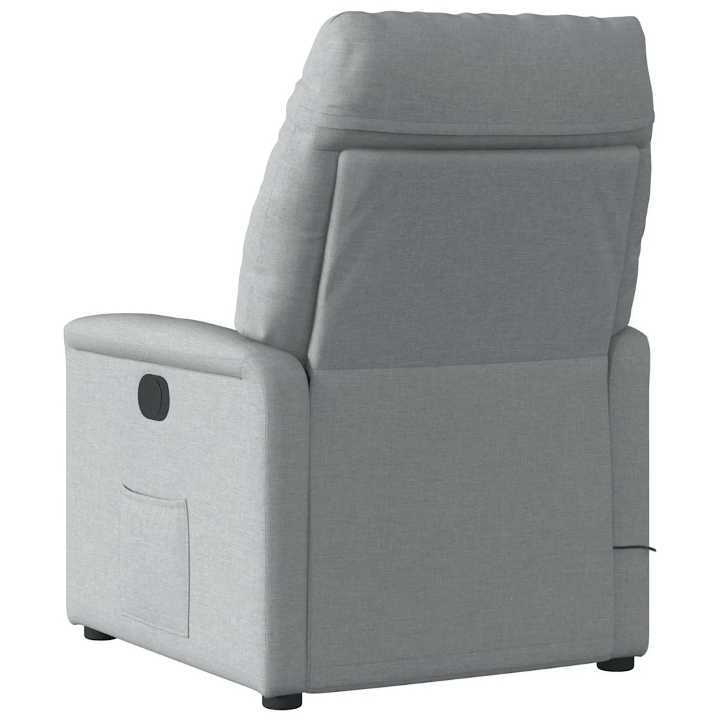 Divano Sedia-Poltrona Reclinabile Massaggio Elettrica Grigio Chiaro Tessuto 288897
