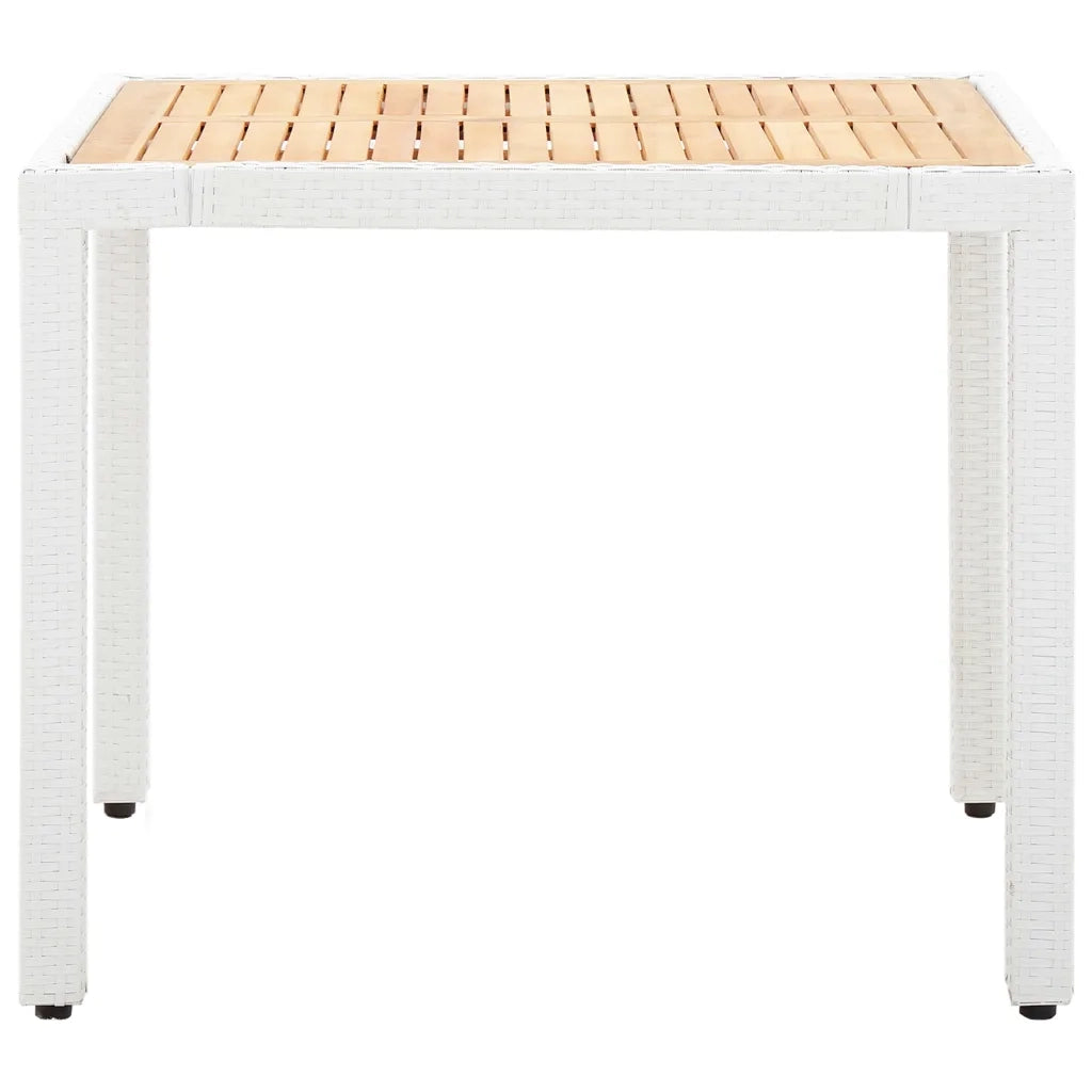 Set da Pranzo da Giardino 5 pz in Polyrattan Bianco cod mxl 34596