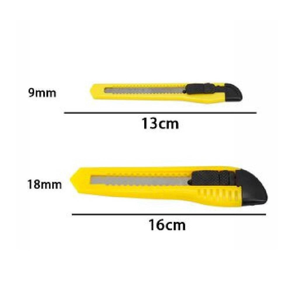 Trade Shop - Set 4pz Taglierini Taglierino Cutter Con Fermo Blocco Guida Lame Da 9-18mm 71079 -