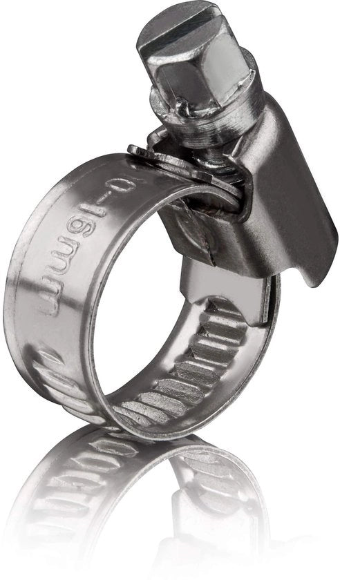 Fermo Slang 6 pezzi - Acciaio Inossidabile V4A - Larghezza Flessibile 9 mm - Per Tuinsalire/Auto/Moto - Duraturo/Corrosione Resistente - Viti a 6 guglie con Scanalatura - Fermo Slang