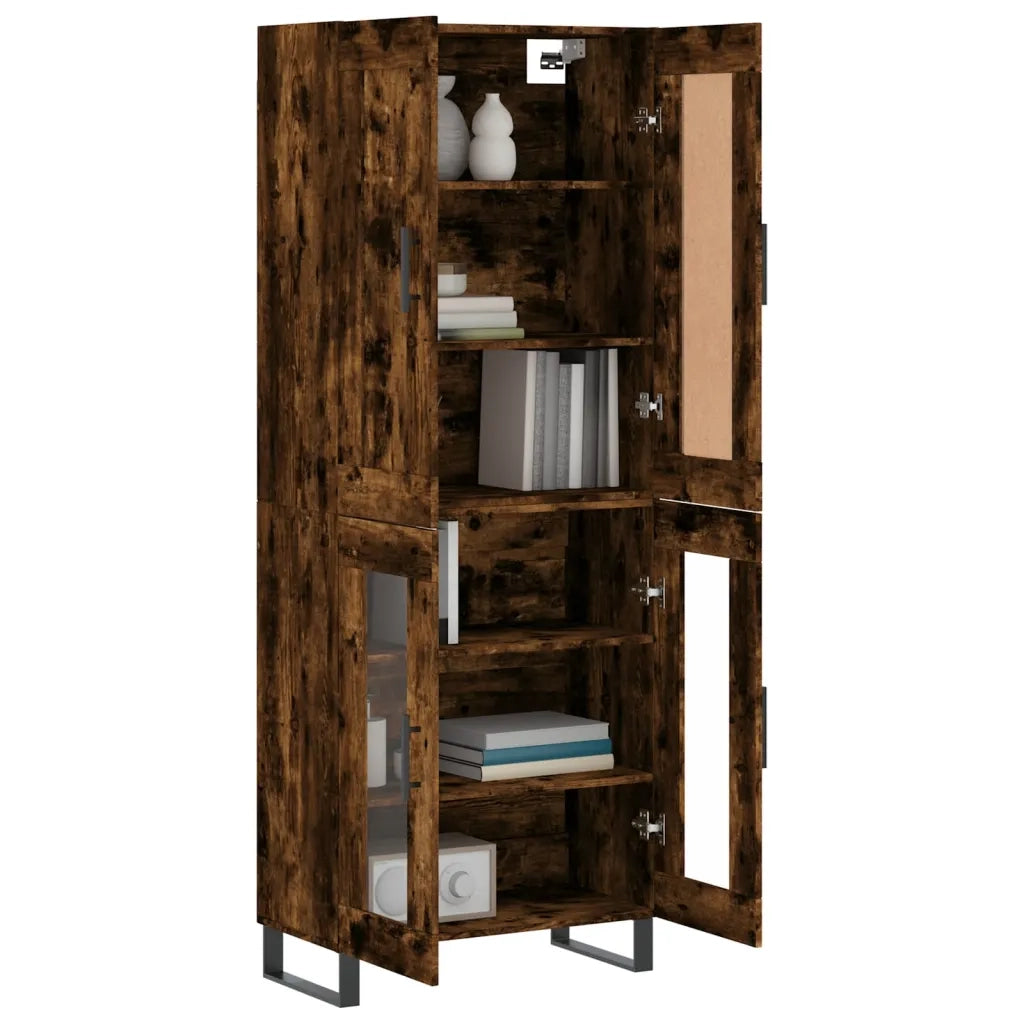 Credenza | Madia | Buffet da pranzo | Armadio da pranzo Rovere Fumo 69,5x34x180 cm in Legno Multistrato