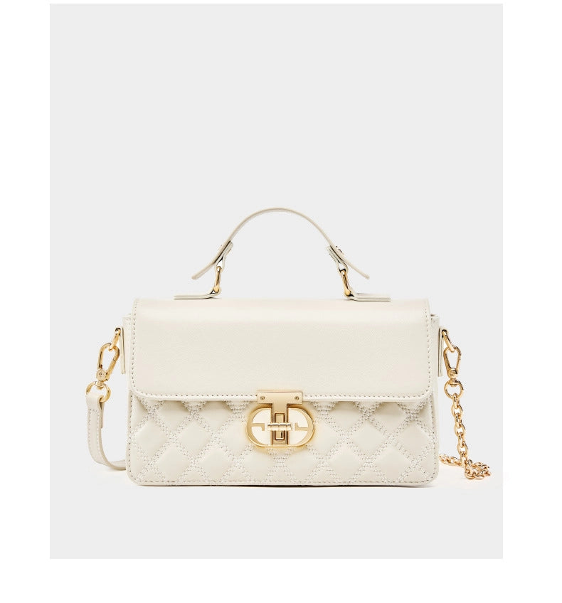 Borsa a tracolla da donna in vera pelle, colore bianco