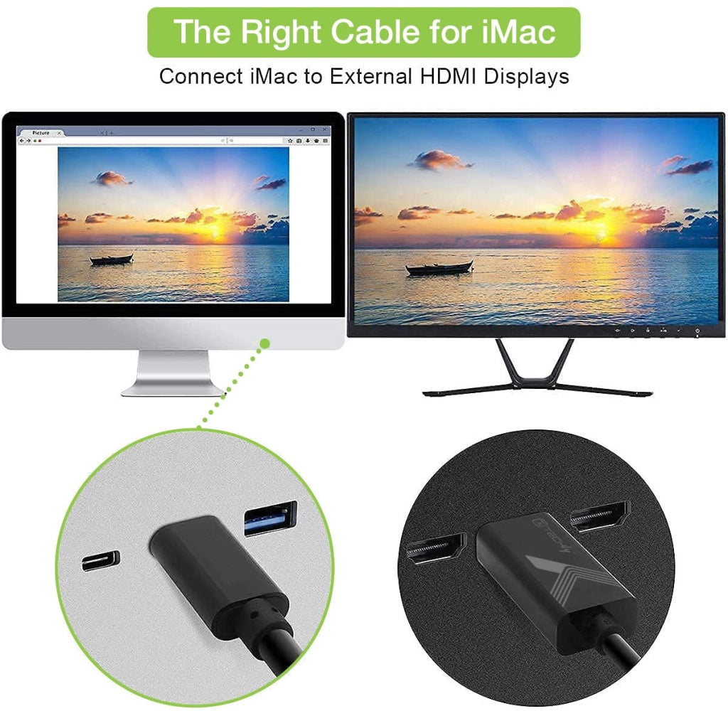 Cavo Adattatore USB-C Maschio a HDMI 2.0 4K Maschio 5m Nero