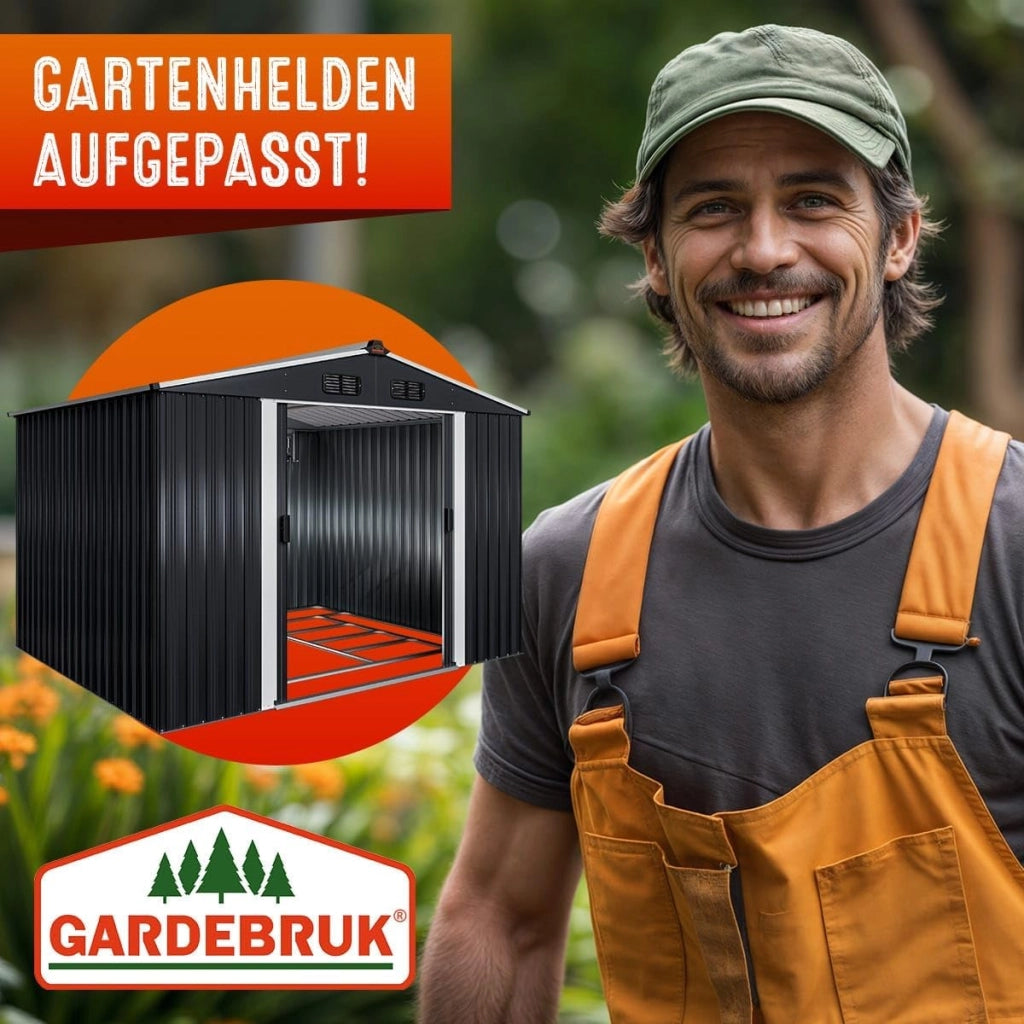 ® Casetta per Attrezzi da Giardino Capanno in Metallo da Esterno 5m² con Base 260x205x180cm Capannone XXL