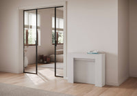 Consolle Allungabile 90x25/211 cm Pannelli in Nobilitato Kiba Bianco Frassino