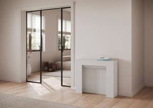 Consolle Allungabile 90x25/211 cm Pannelli in Nobilitato Kiba Bianco Frassino