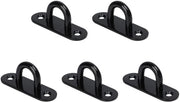 Occhiello a forma ovale per fissaggio - Nero - Acciaio inox - Per campeggio e fissaggio solido - Adatto per uso all'aperto - Colore Nero