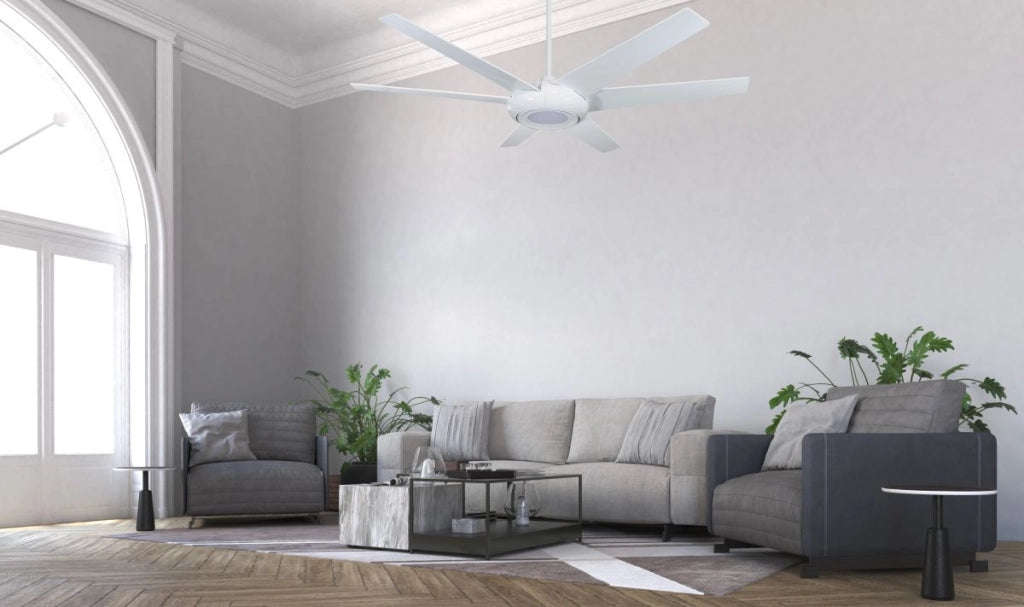Vam Ventilatore da soffitto a risparmio energetico EMPIRE 153 cm bianco con luce a LED