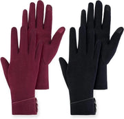 Guanti touchscreen invernali per donne | Impermeabili e termoisolanti | Foderati con fleece caldo | Fino al polso | Smartphone, bicicletta, guida