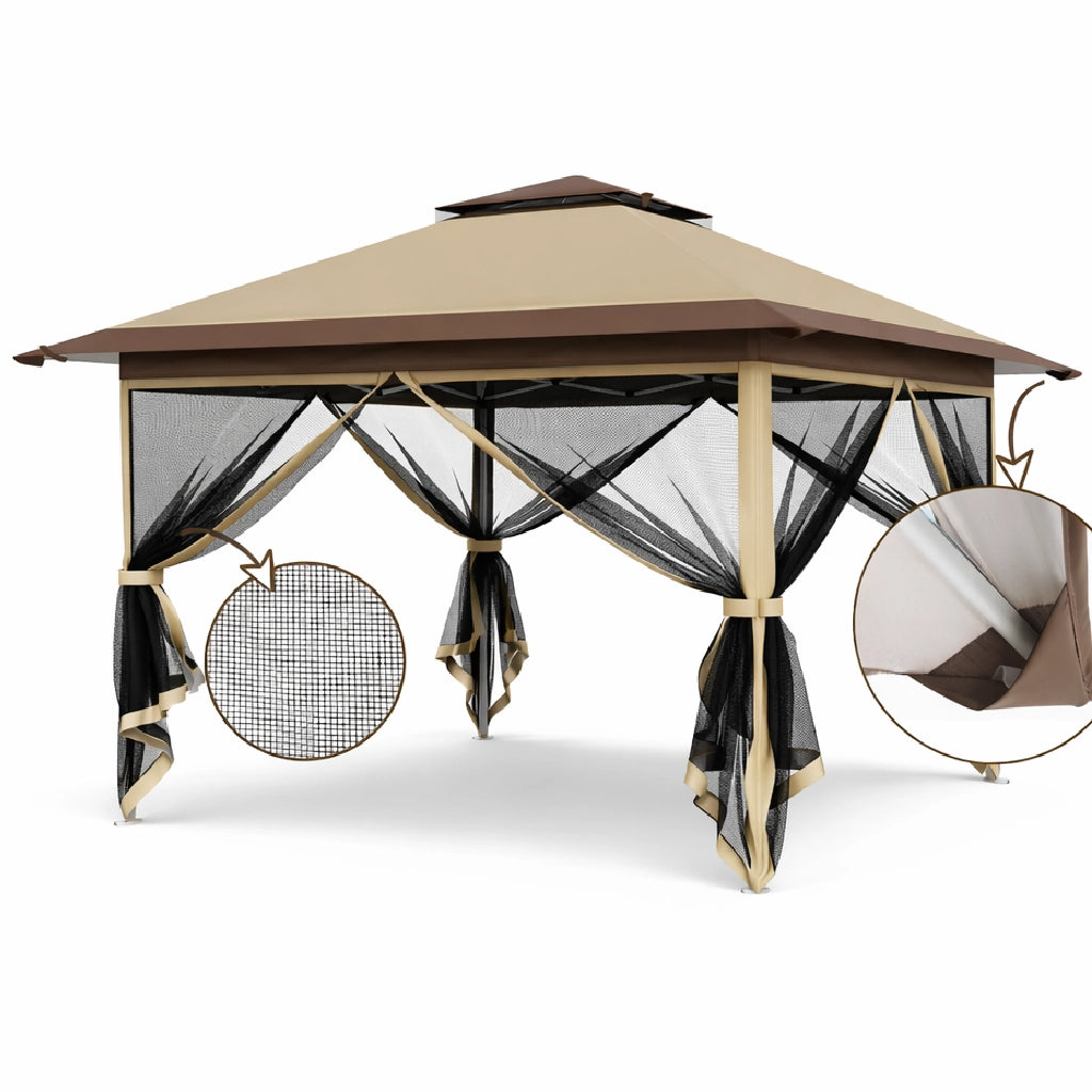 Gazebo Pieghevole 3x3 One Touch 3.6x3.6m Impermeabile upf50+ con Borsa e Zanzariere