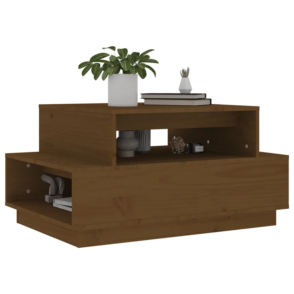 Tavolino da Salotto ambra 80x55x40,5 cm Legno Massello di Pino 814517