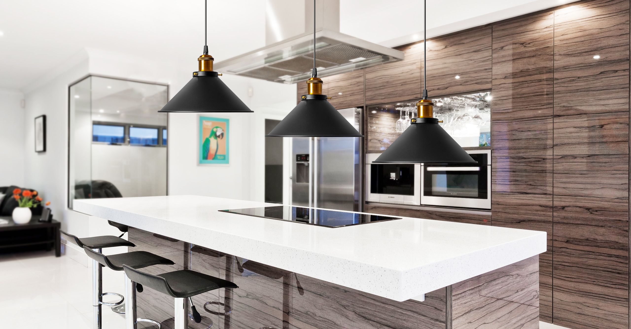 Lampada Da Soffitto Pensile Porto Black