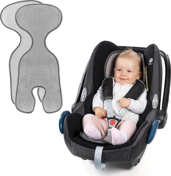 Cuscino per bambini e reboarder, copertura estiva per seggiolino auto, respirante, protettiva contro la sudorazione, protegge il rivestimento del seggiolino, colore grigio