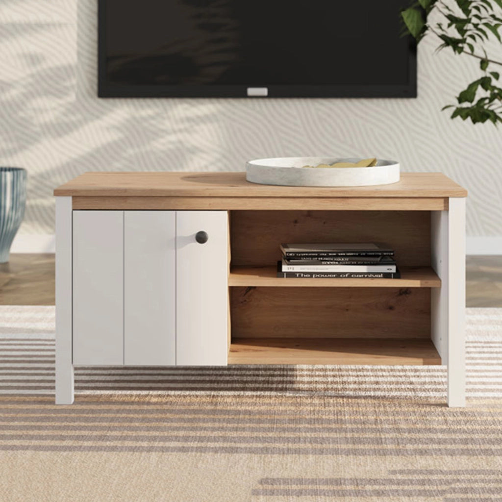 Rivod, Tavolino da Salotto con Piedini, 101x55x53h cm Marrone Rovere Nodi