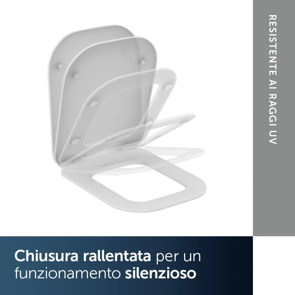 Sedile WC Ideal Standard K706501 Original Tonic II con chiusura ammortizzata, bianco