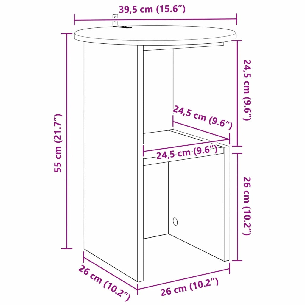 Tavolo laterale Bianco Lucido Ø 39,5 x 55 cm 8001041