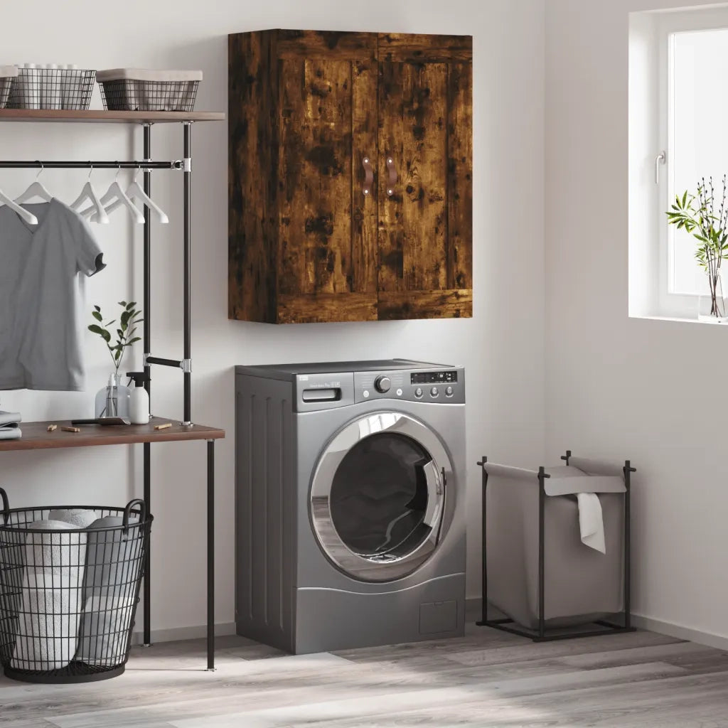 vidaXL Mobile a Parete Rovere Fumo 69,5x34x90 cm in Legno Multistrato