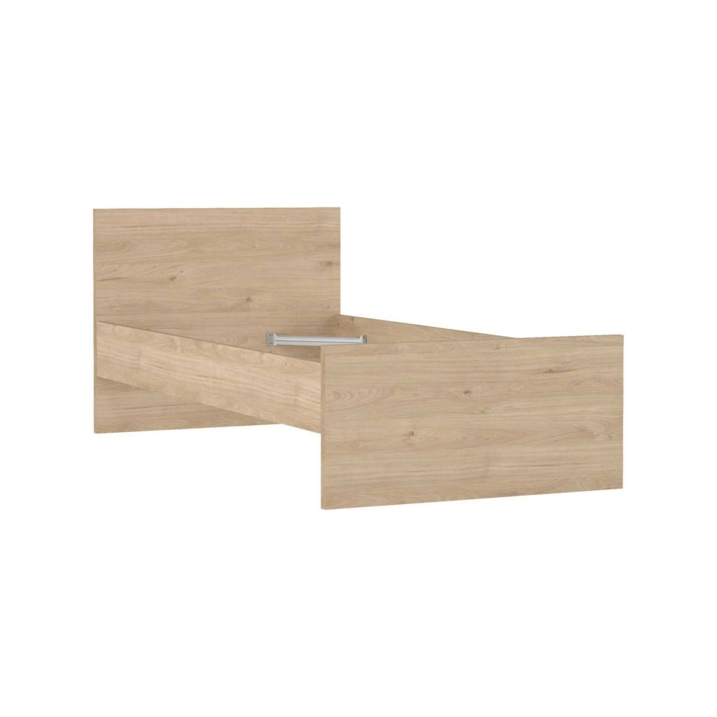Letto singolo Assar, Sommier per camera da letto, Giroletto per stanza, Struttura porta materasso, 197x96 h80 cm, Rovere