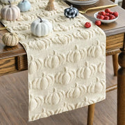 Tavolo da Pranzo in Pluche con Imitazione di Pelliccia di Cigno Jacquard in Beige, Decorazione per la Tavola da 33x230 cm
