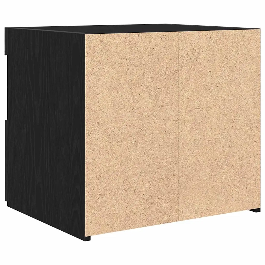 Comodino | Armadio da Notte | Mobiletto da notte Rovere Nero 50 x 40 x 45 cm Legno multistrato