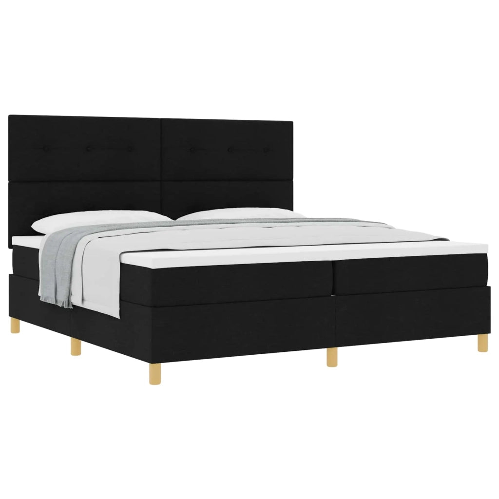 Letto a molle con materasso Nero 200 x 200 cm Tessuto 3339646