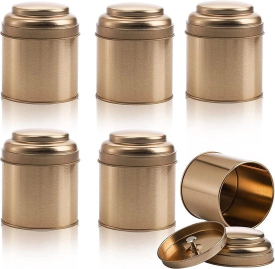 6 contenitori a teiera con coperchi a doppia imboccatura ermetici mini contenitori a teiera per il contenimento di tè caffè zucchero candita candele 50g