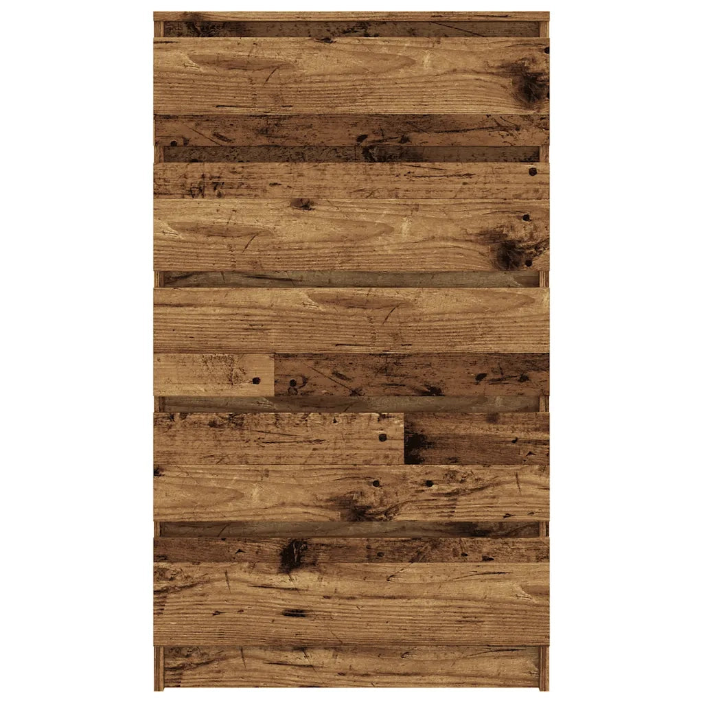 Cassettiera Legno Antico 60x36x103 cm in Legno Multistrato