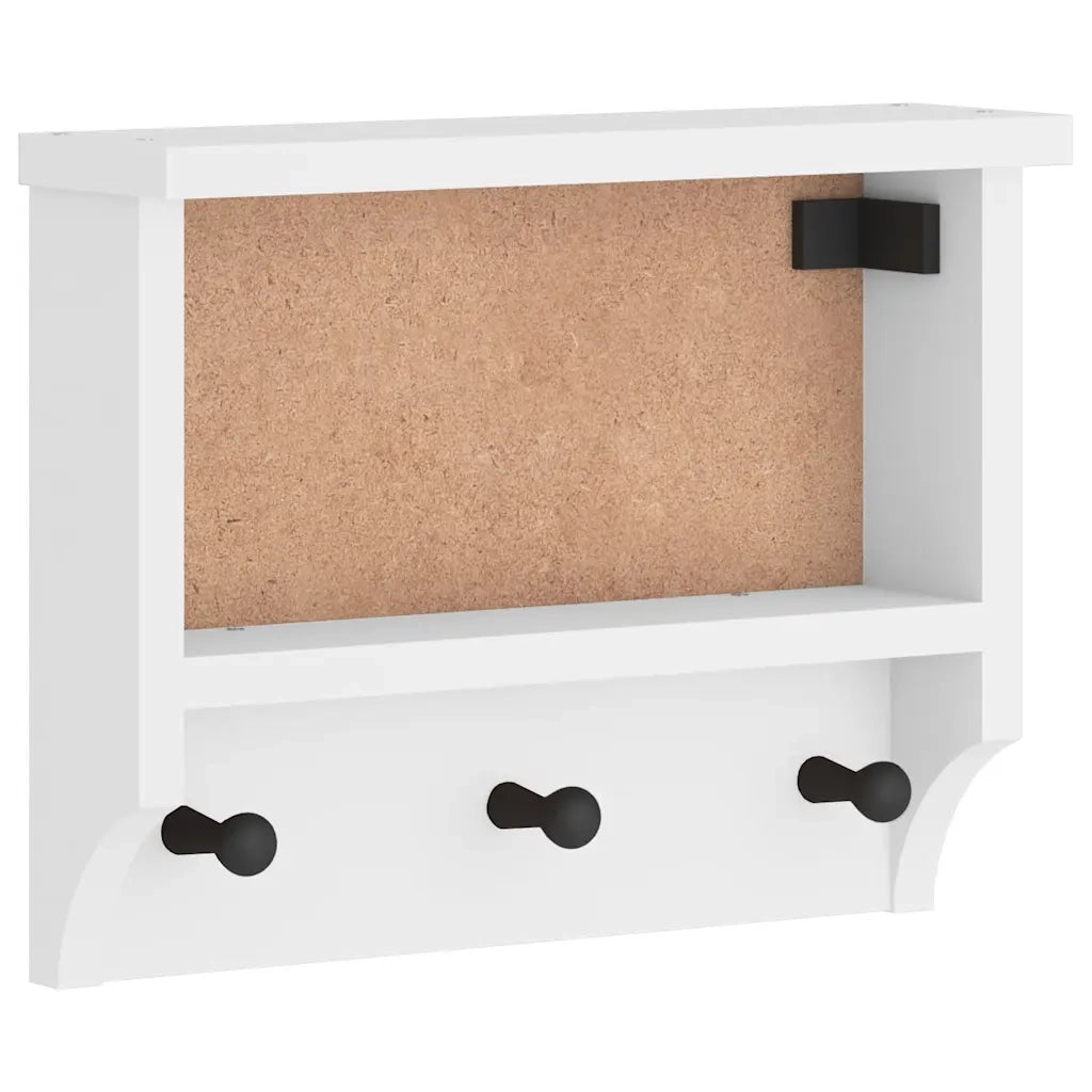 Appendiabiti da Parete SANDNES Bianco 45x12x35 cm Legno di Pino CFW1227940