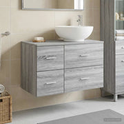 Set di mobili per il bagno 2 pz Sonoma grigio 3403997