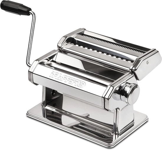 Pastamaticca manuale con ruote in acciaio inossidabile 18 cm in alluminio