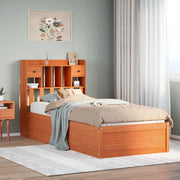 Giroletto senza Materasso-Struttura Letto Marrone Cera 100x200 cm Legno di Pino 172964
